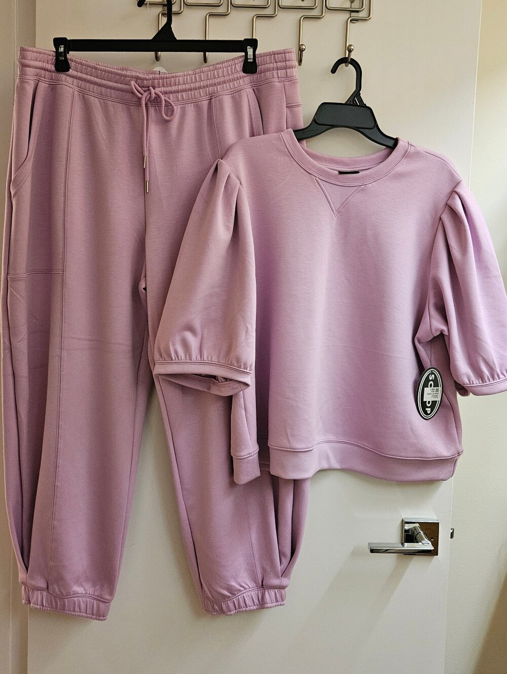 Scoop Scuba Set XXL Cotton Rose Barrel Pant & Pleat Sleeve Popover NWT